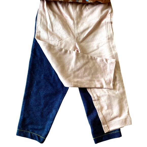 Carters Baby Girls 4-Piece Outfit Set 9-12M - Floral & Striped Bodysuits With Pi - Picture 2 of 7